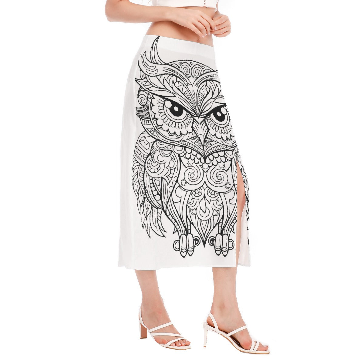 All-Over Print Women's High Slit Long Skirt