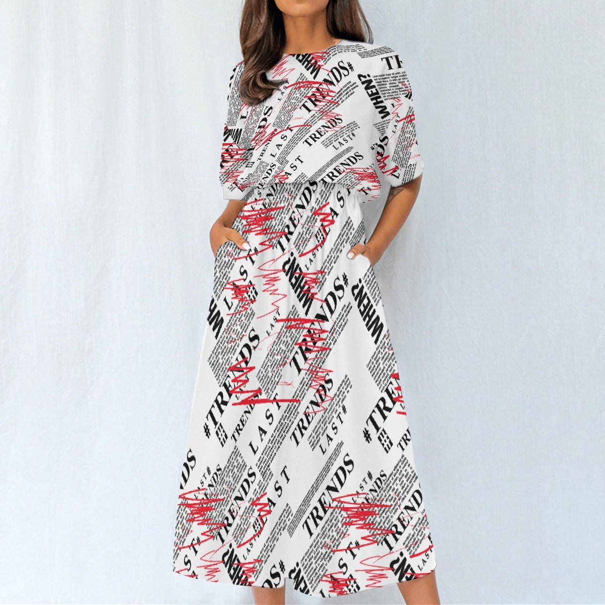All-Over Print Women's Elastic Waist Dress