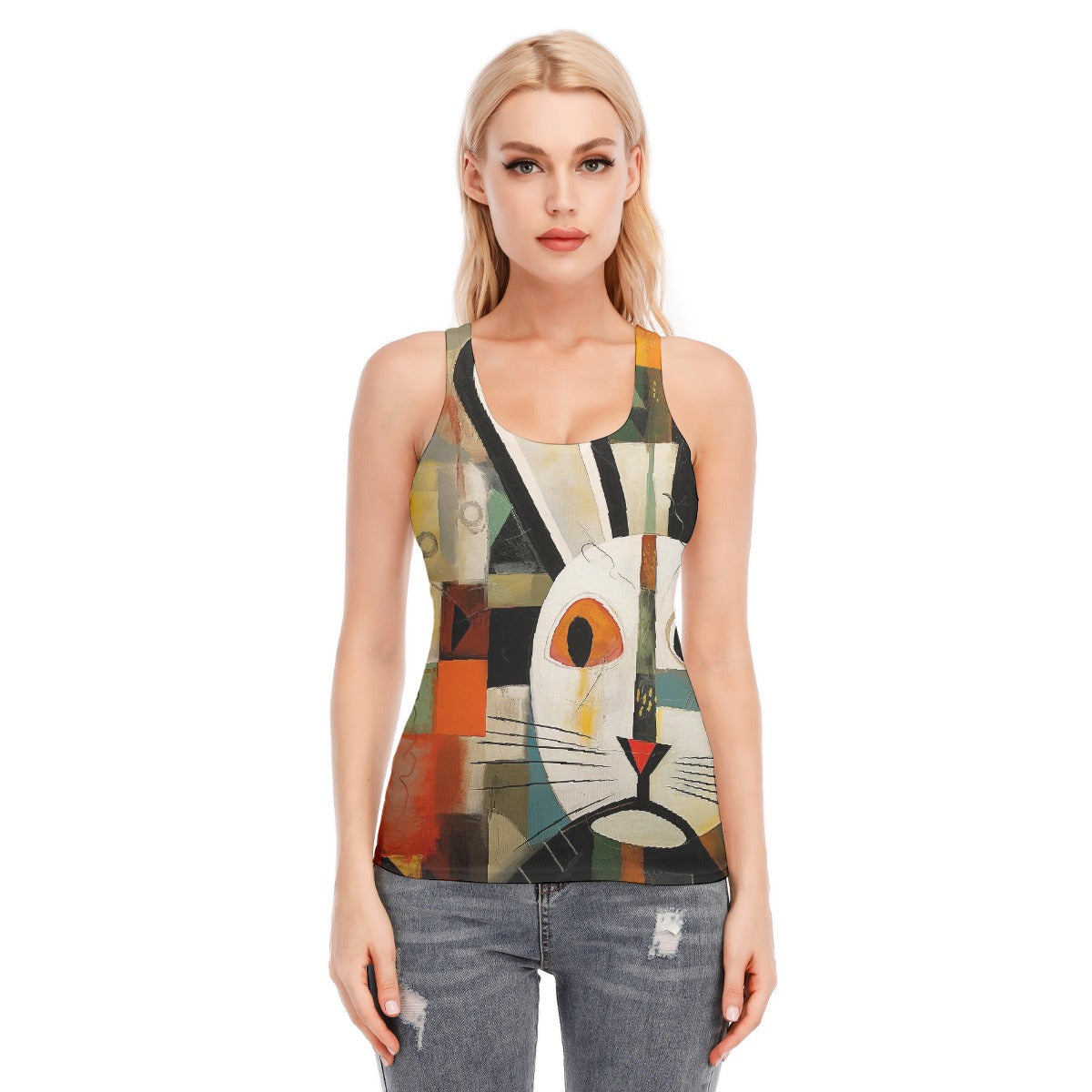 All-Over Print Women's Racer Vest | 190GSM Cotton