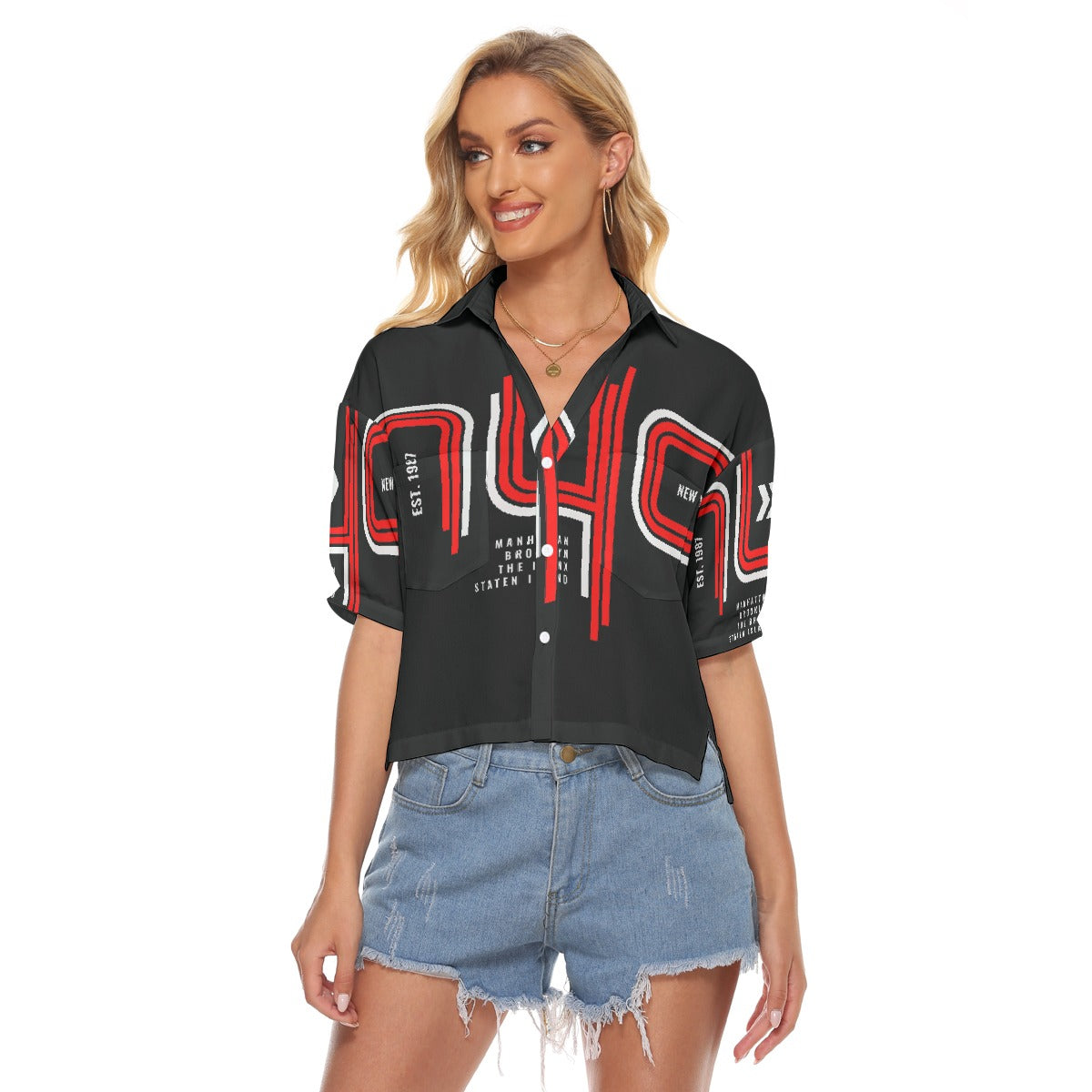 All-Over Print Women's V-neck Shirts