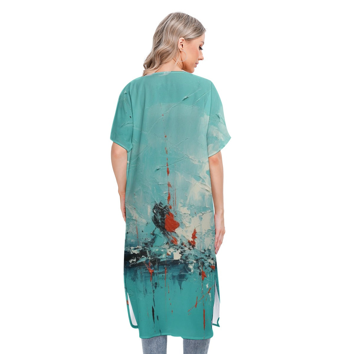 All-Over Print Women's Short Sleeve Cardigan