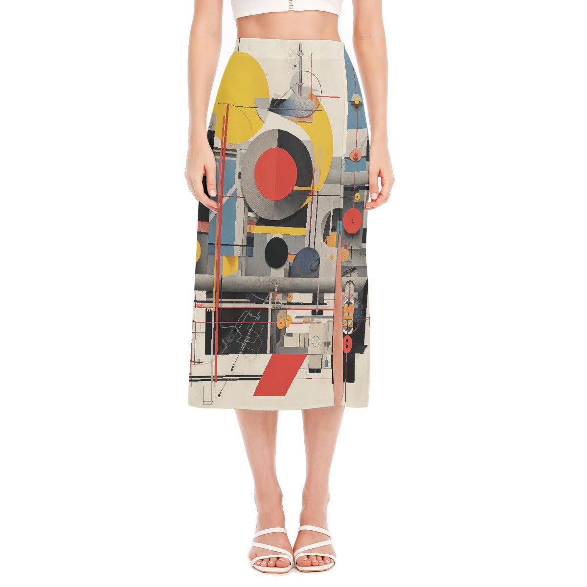 All-Over Print Women's High Slit Long Skirt