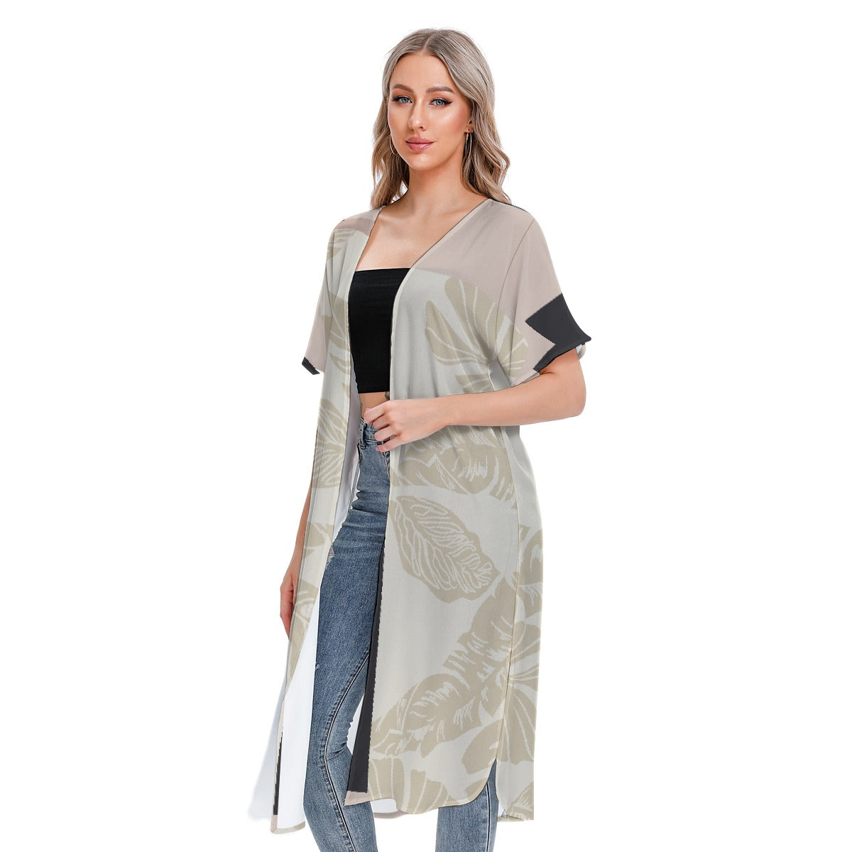 All-Over Print Women's Short Sleeve Cardigan