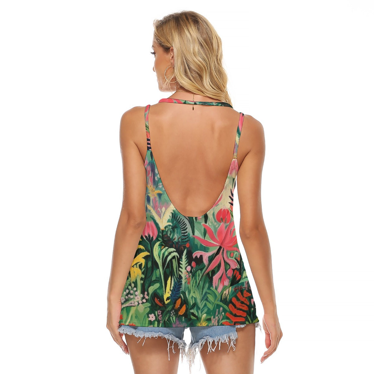 All-Over Print Women's Halter Top With Backless