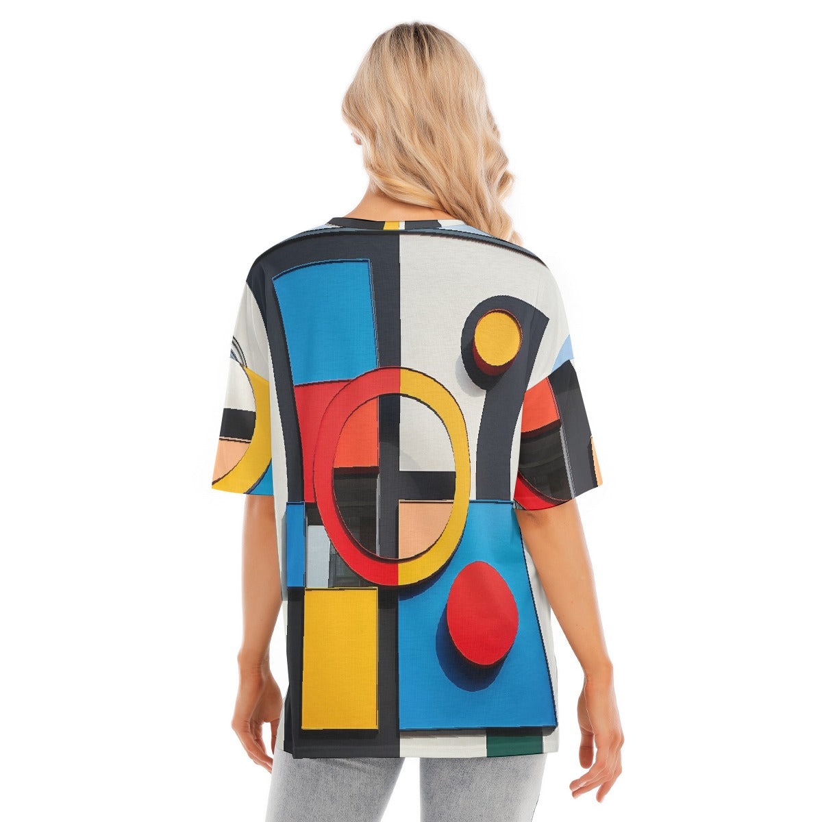 All-Over Print Women's Short Sleeves T-shirt With Hem Split