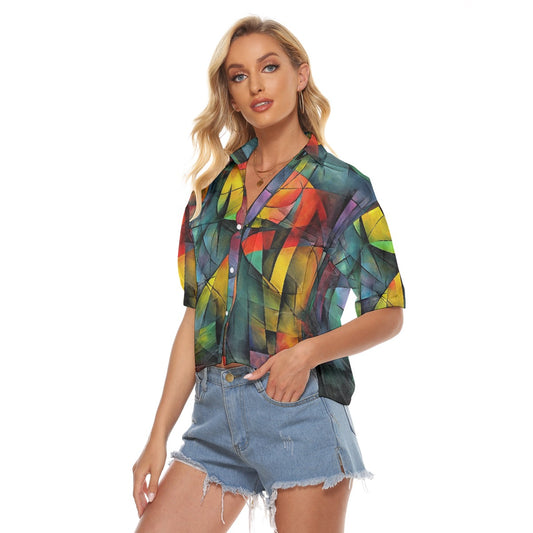All-Over Print Women's V-neck Shirts