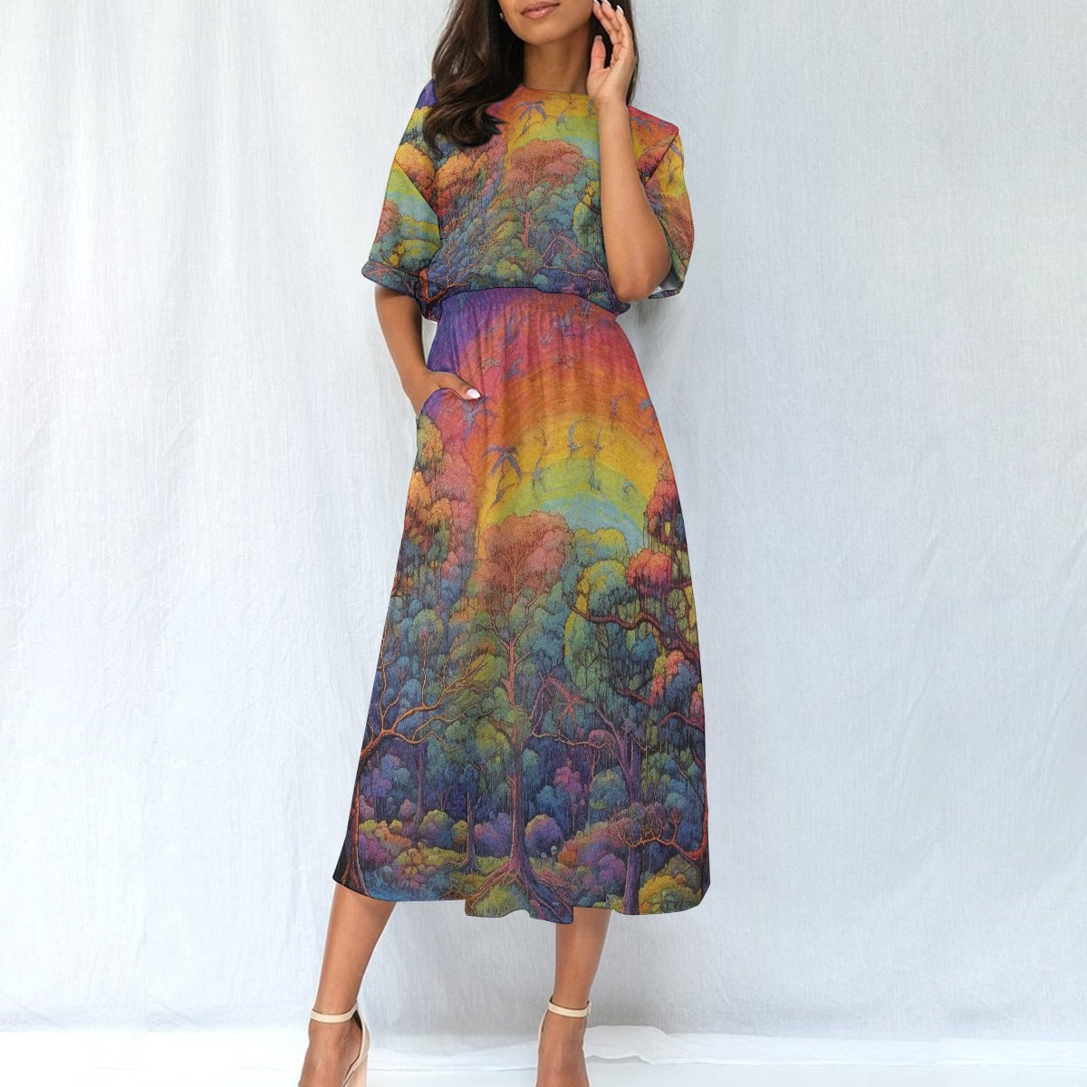All-Over Print Women's Elastic Waist Dress