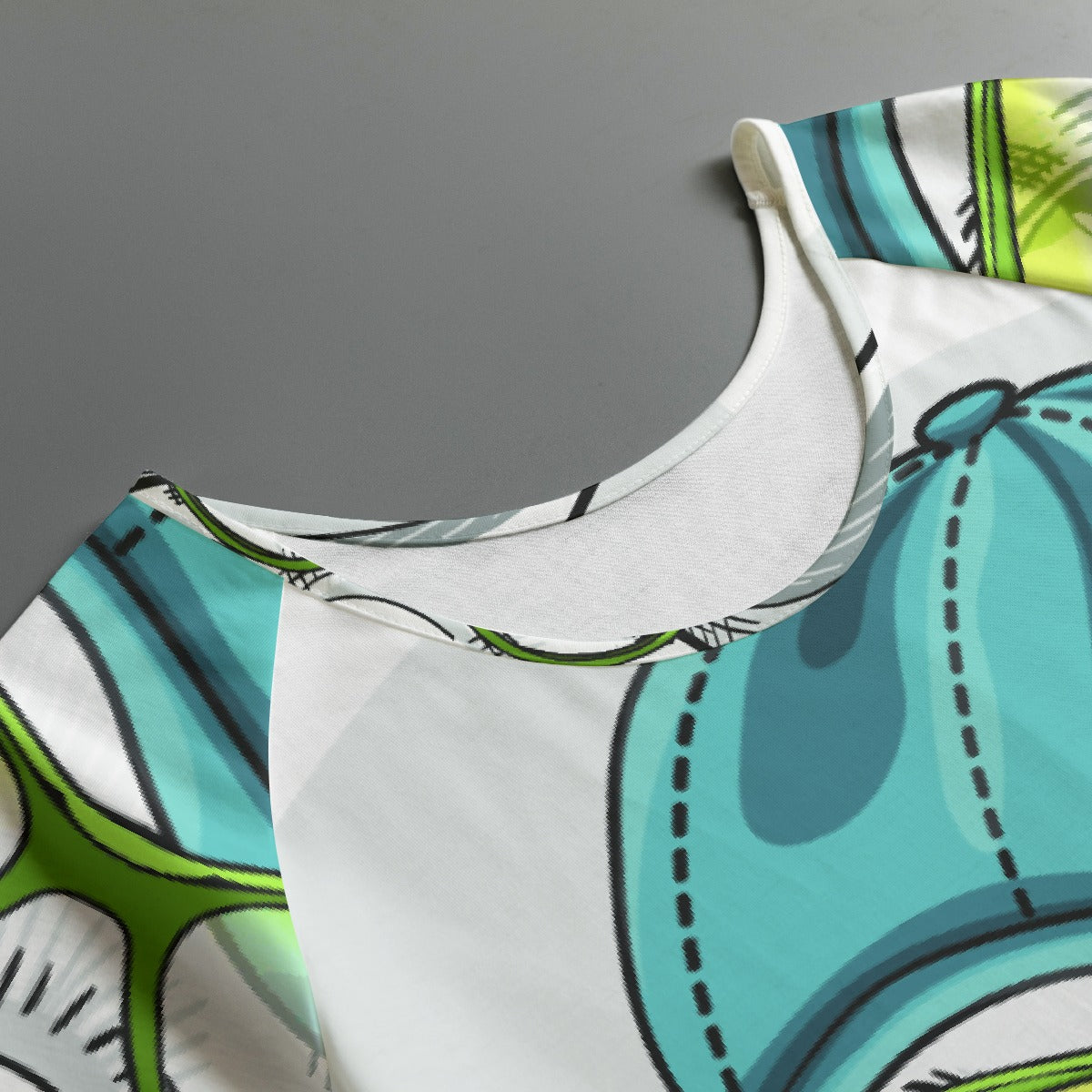 All-Over Print Women's Round Neck T-shirt With Raglan Sleeve
