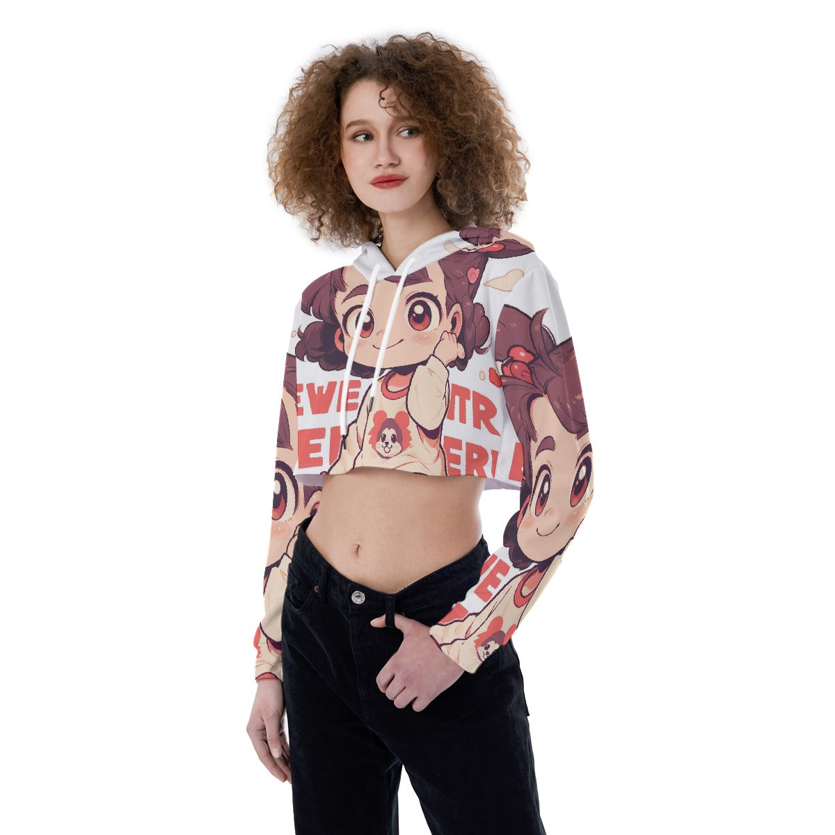 All-Over Print Women's Crop Top Hoodie