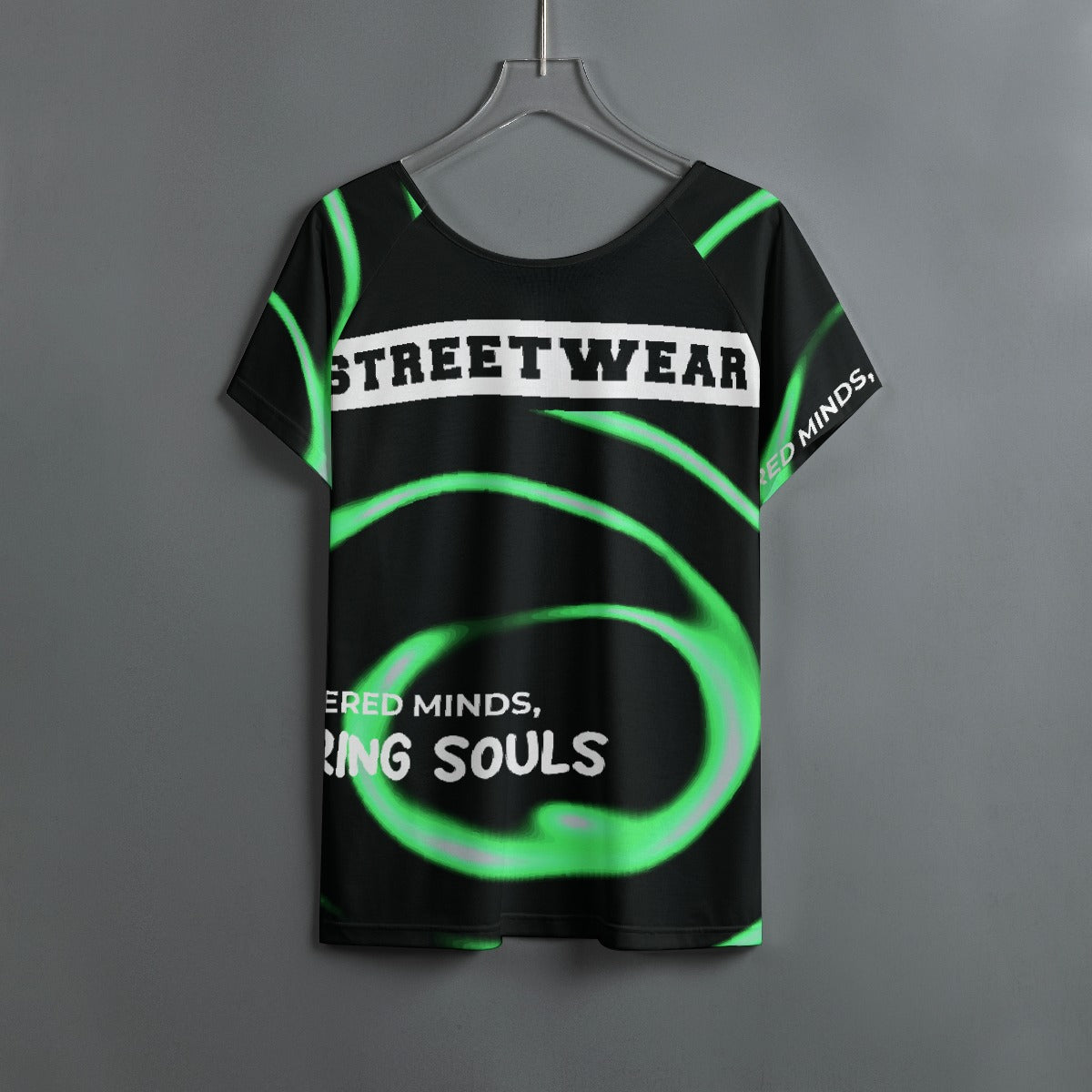 All-Over Print Women's Round Neck T-shirt With Raglan Sleeve