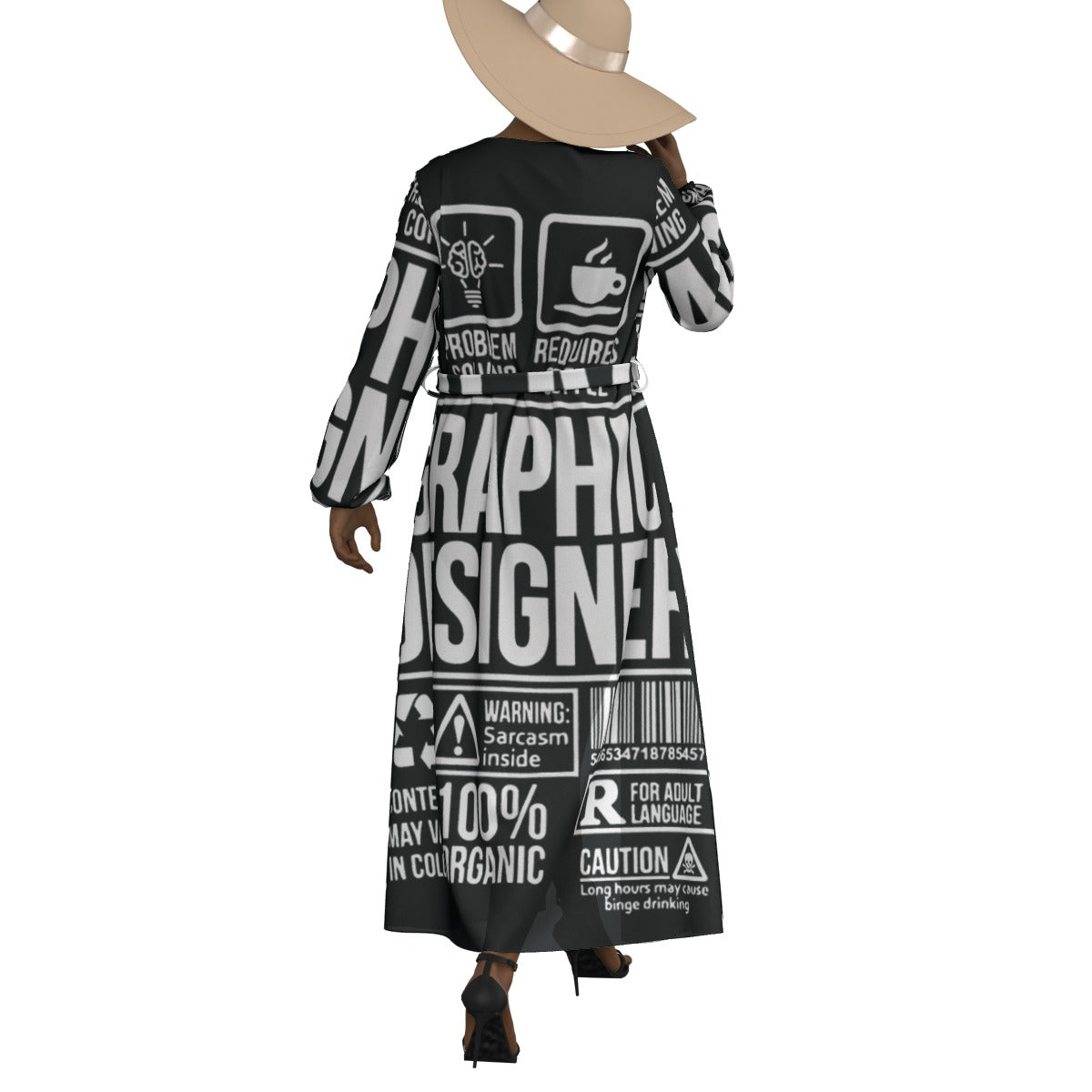 All-Over Print Women's Lace-up Chiffon Robe