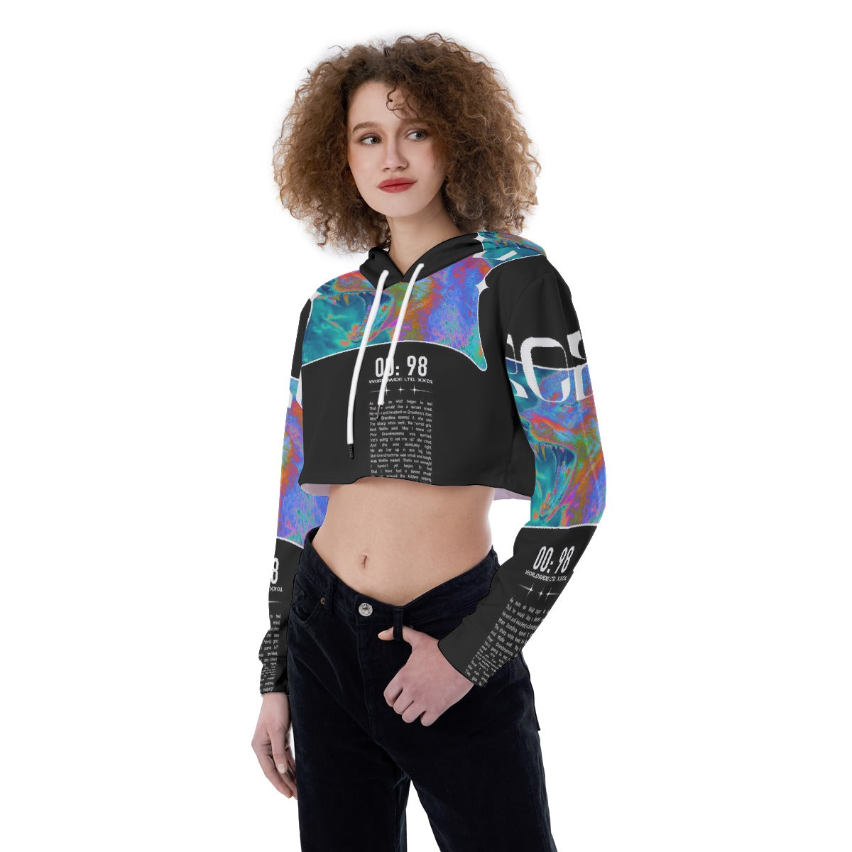 All-Over Print Women's Crop Top Hoodie