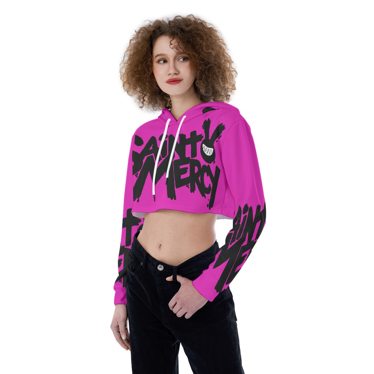 All-Over Print Women's Crop Top Hoodie
