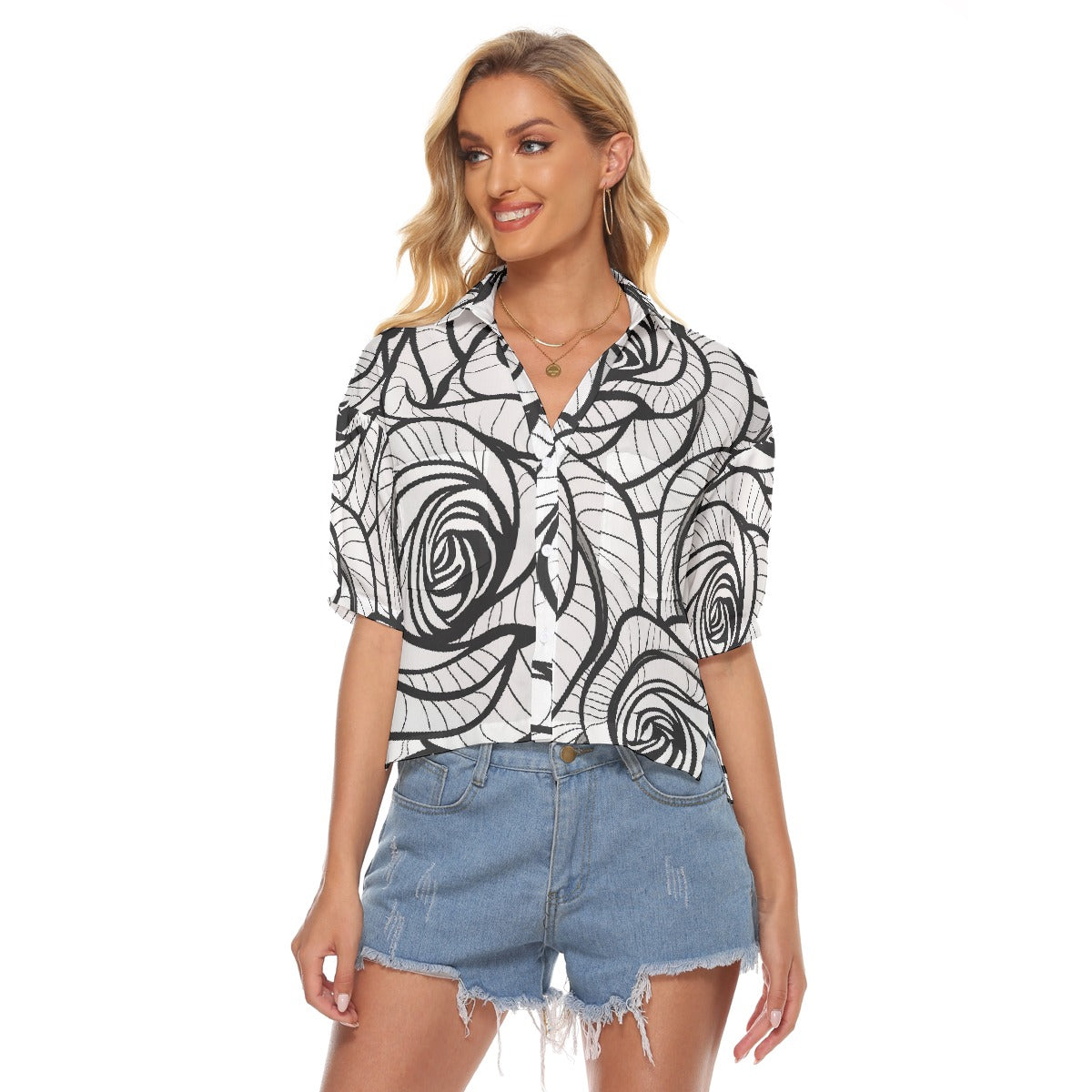 All-Over Print Women's V-neck Shirts