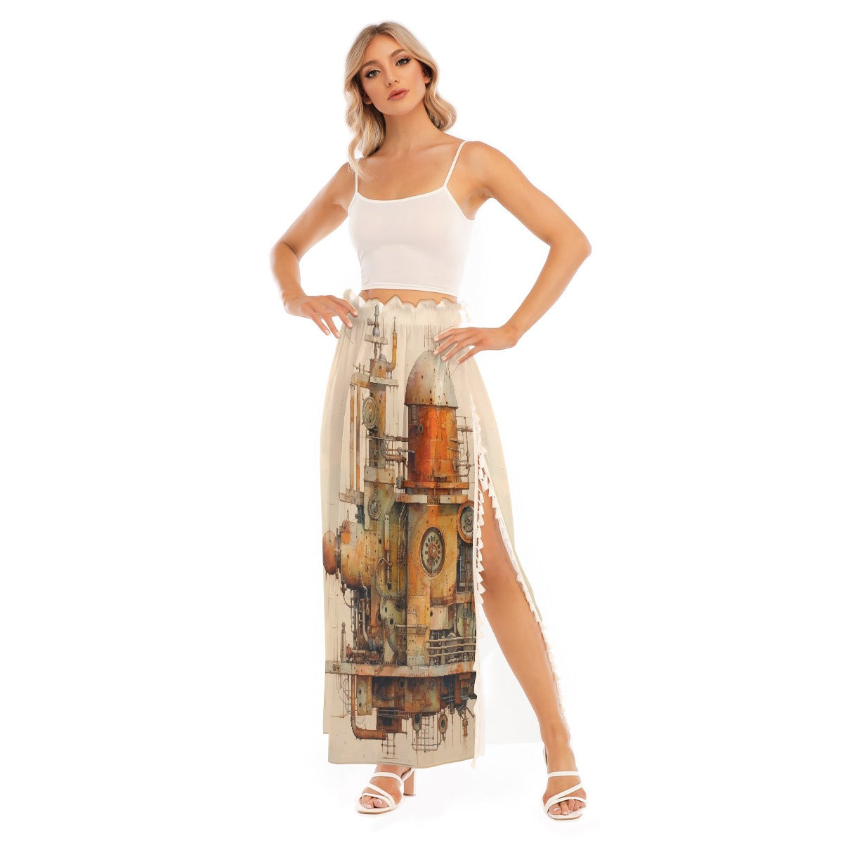 All-Over Print Women's Side Split Skirt