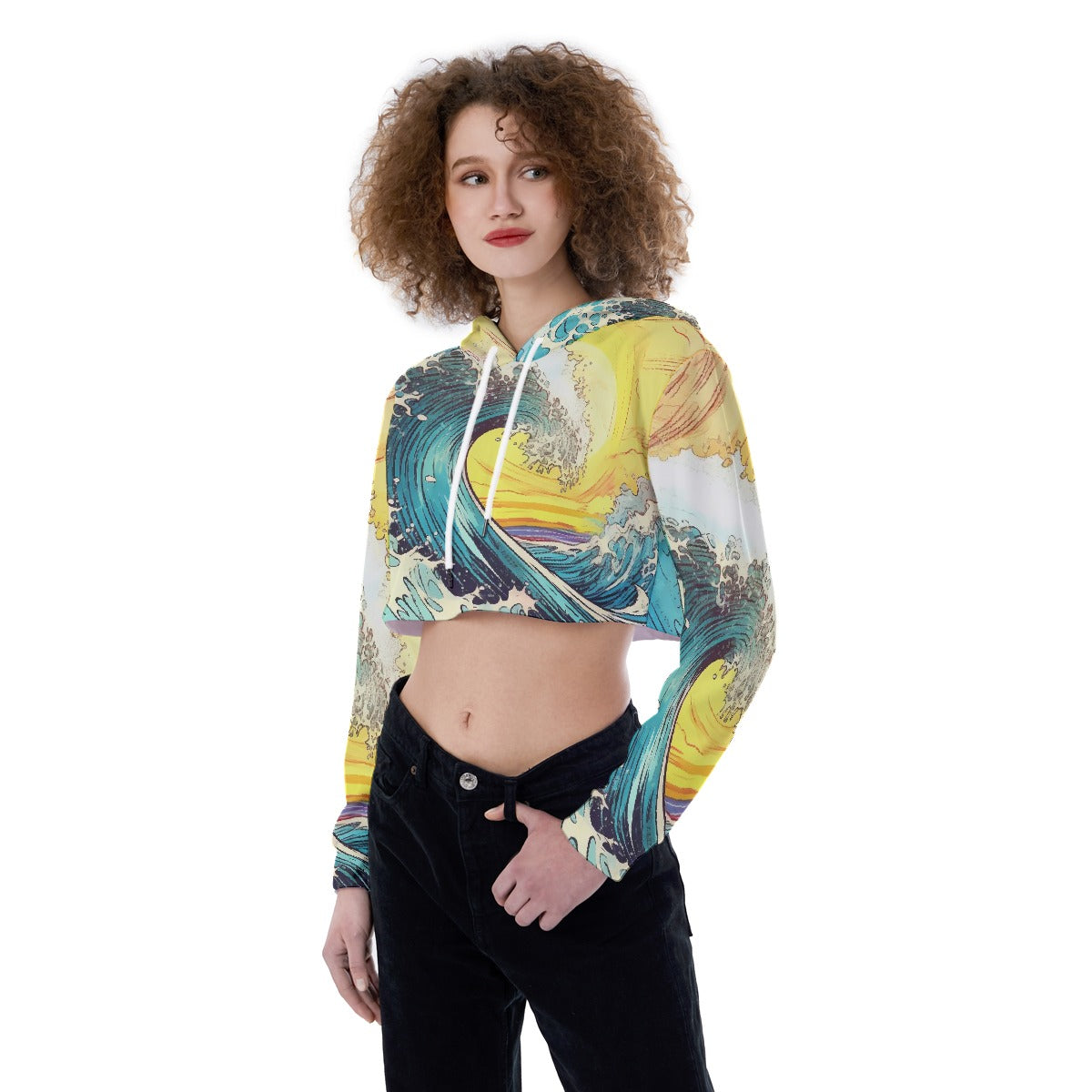All-Over Print Women's Crop Top Hoodie