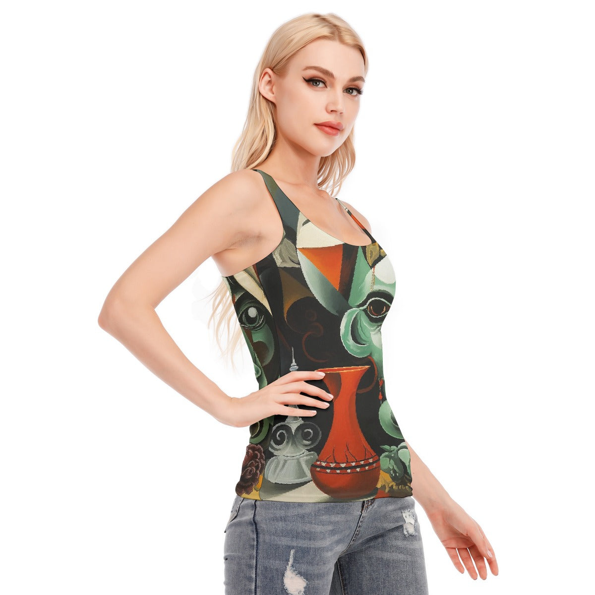 All-Over Print Women's Racer Vest | 190GSM Cotton