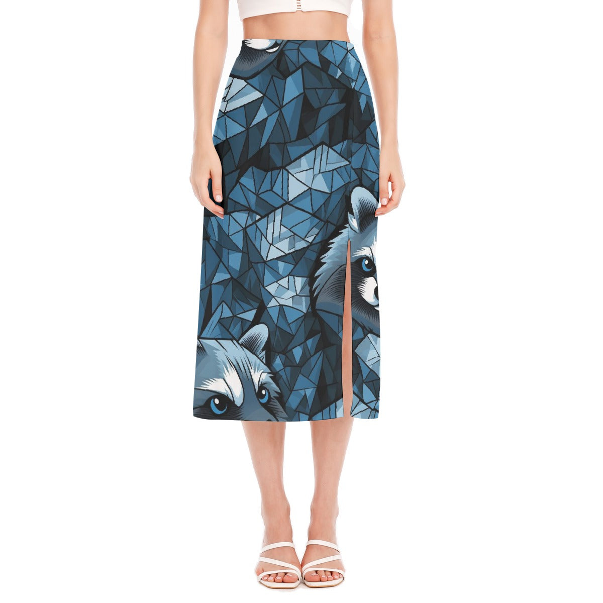 All-Over Print Women's High Slit Long Skirt