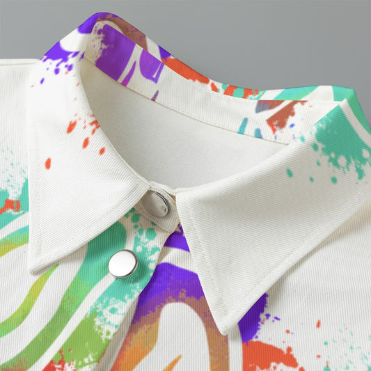 All-Over Print Women's Cropped Jacket | 245GSM Cotton