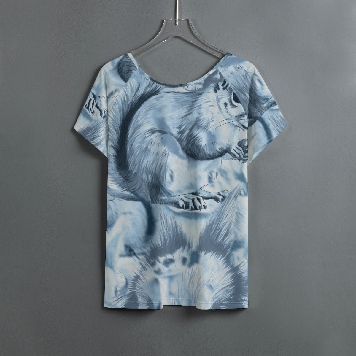 All-Over Print Women's Round Neck T-shirt With Raglan Sleeve