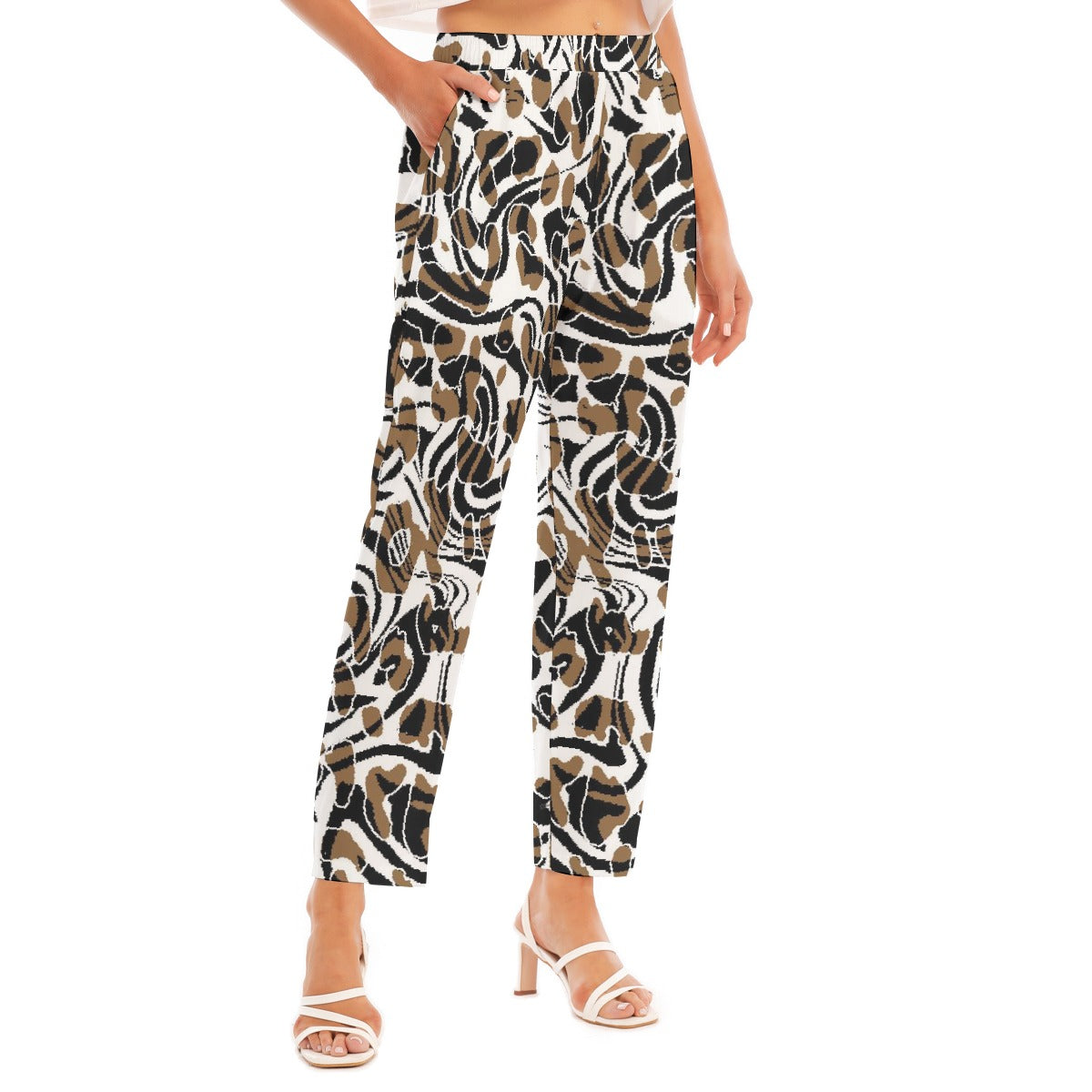 All-Over Print Women's Loose Straight-leg Pants