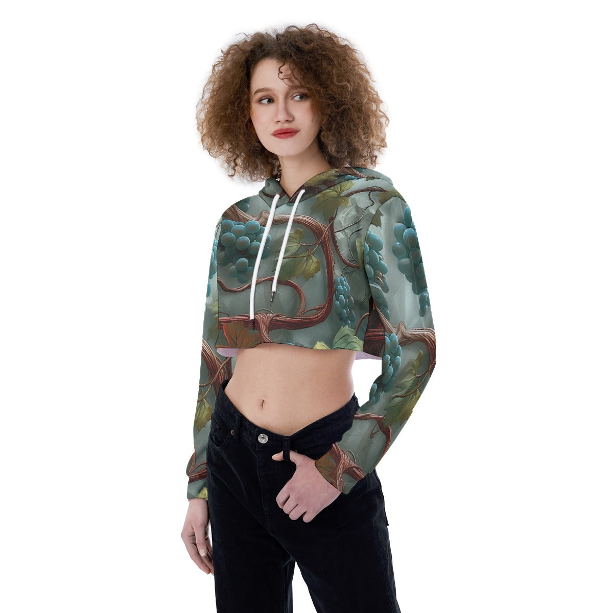 All-Over Print Women's Crop Top Hoodie