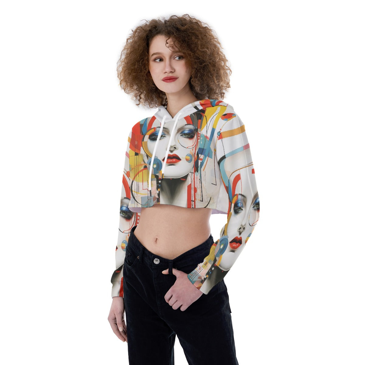 All-Over Print Women's Crop Top Hoodie