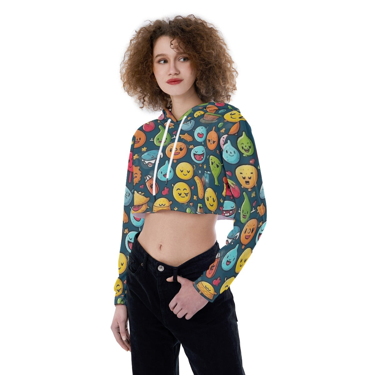 All-Over Print Women's Crop Top Hoodie