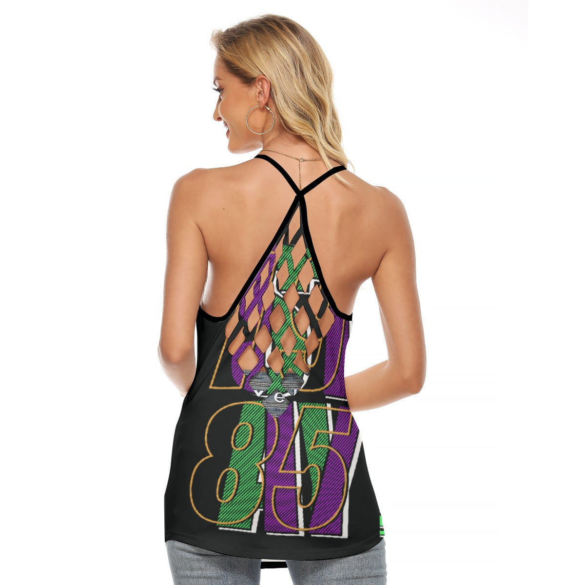 All-Over Print Women's Criss-Cross Open Back Tank Top