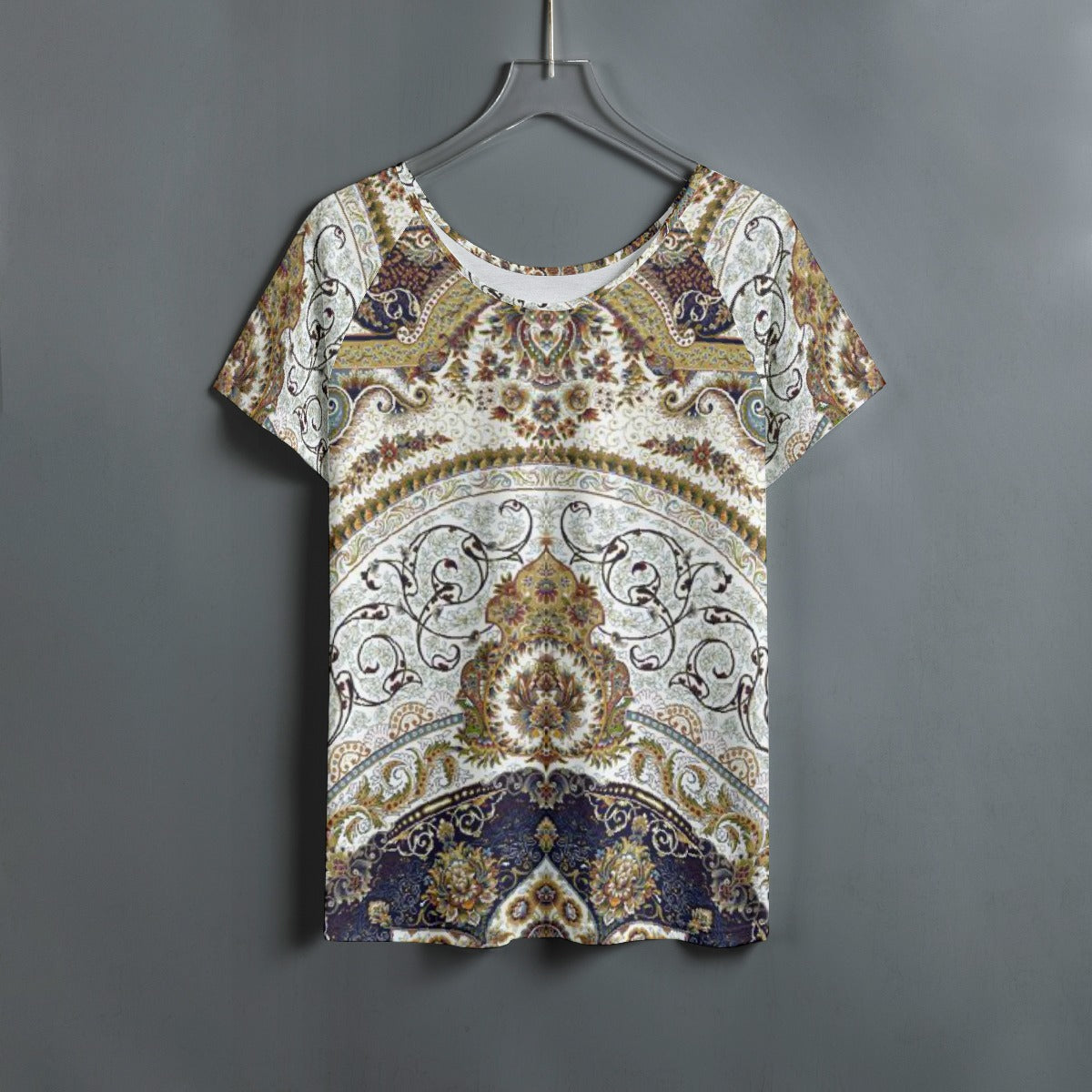 All-Over Print Women's Round Neck T-shirt With Raglan Sleeve