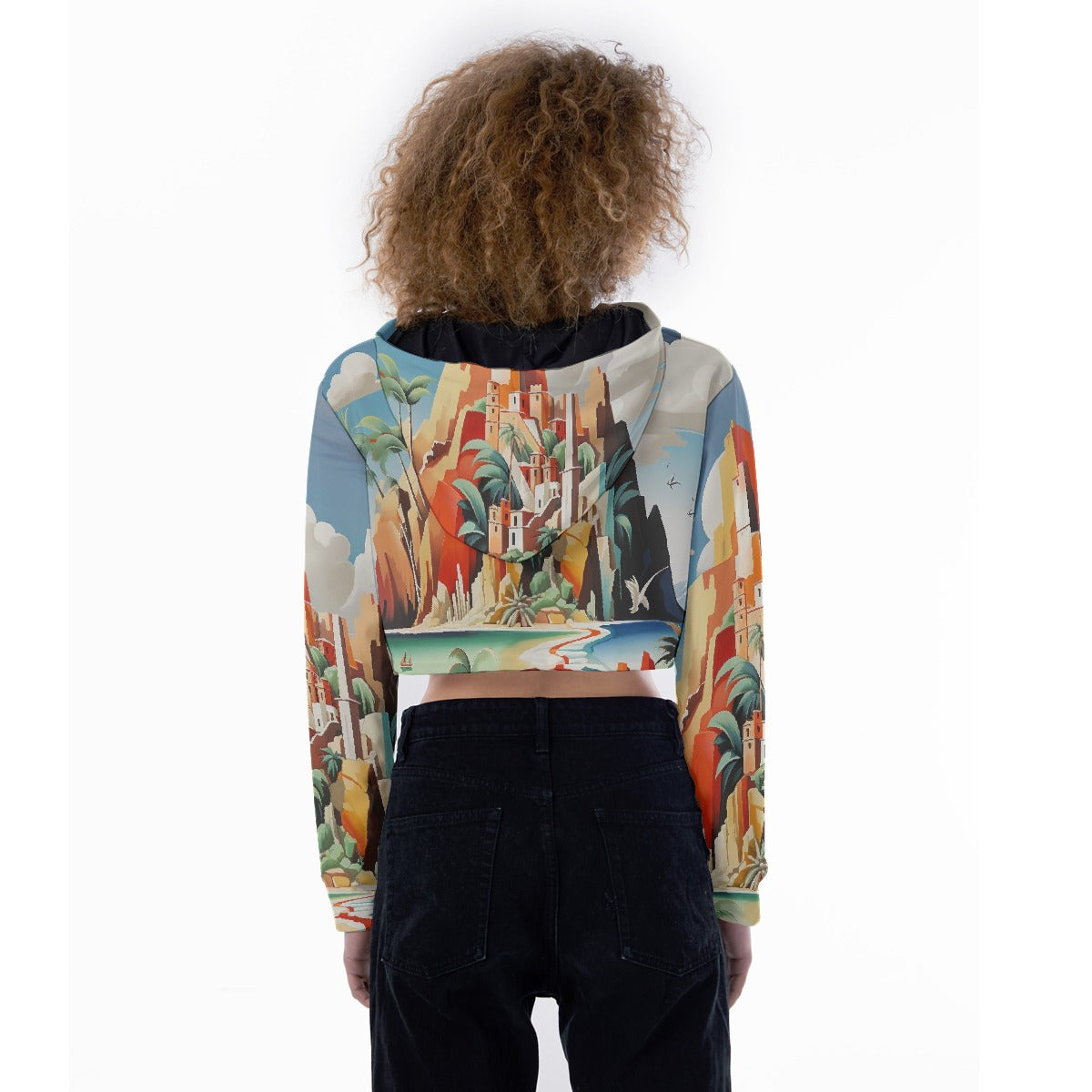 All-Over Print Women's Crop Top Hoodie