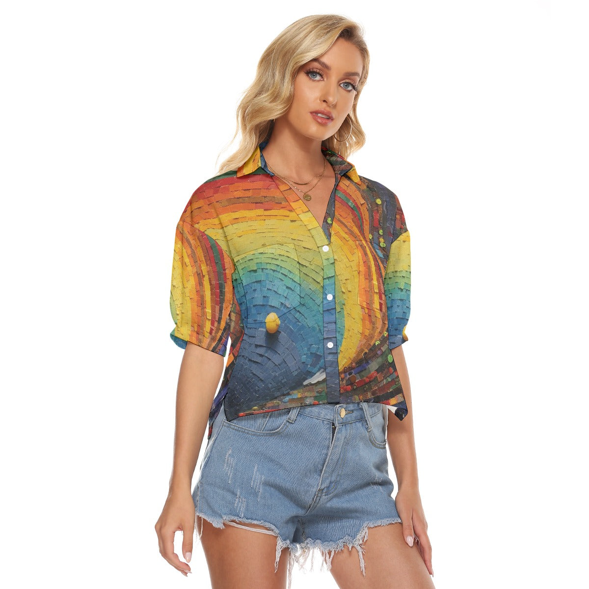 All-Over Print Women's V-neck Shirts