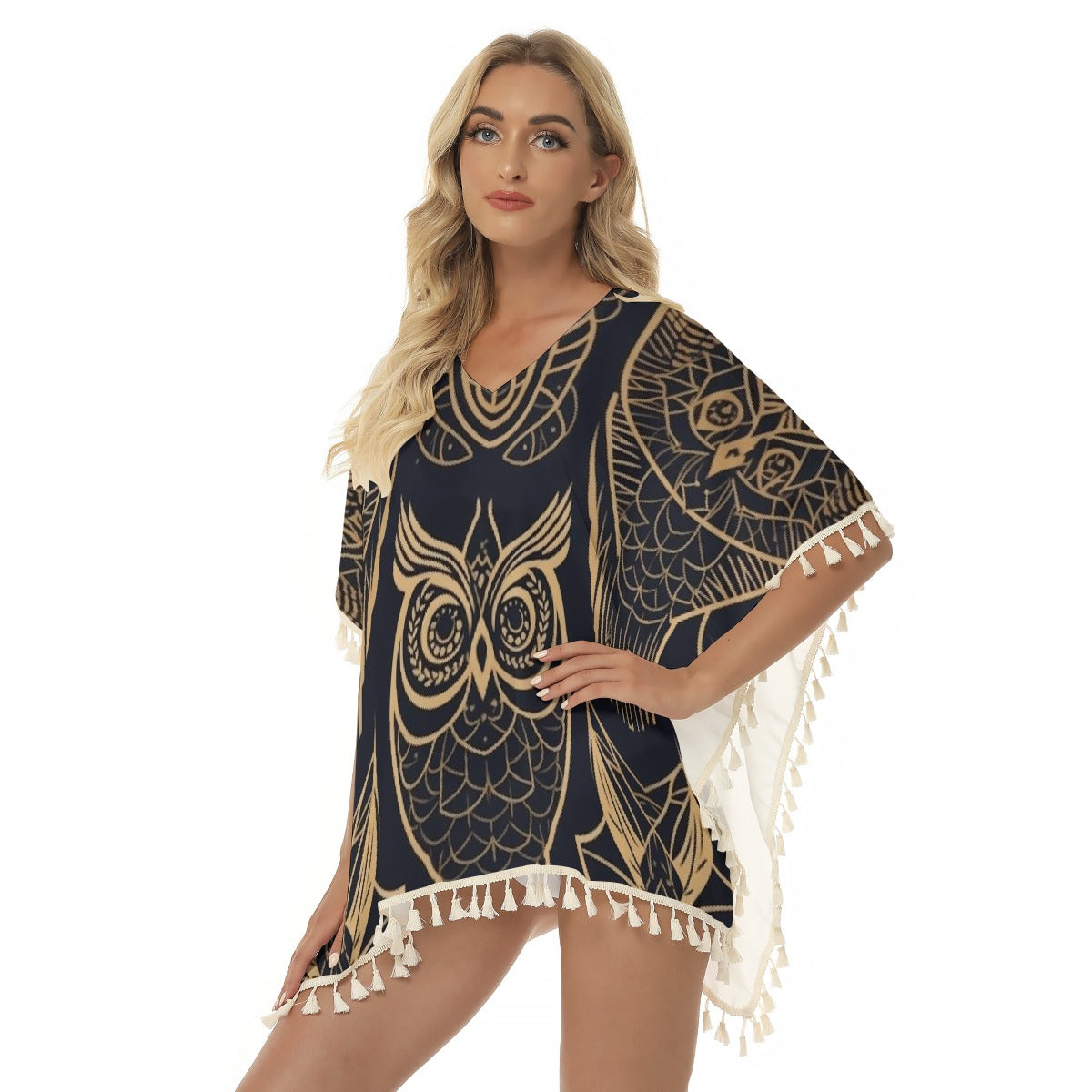 All-Over Print Women's Square Fringed Shawl