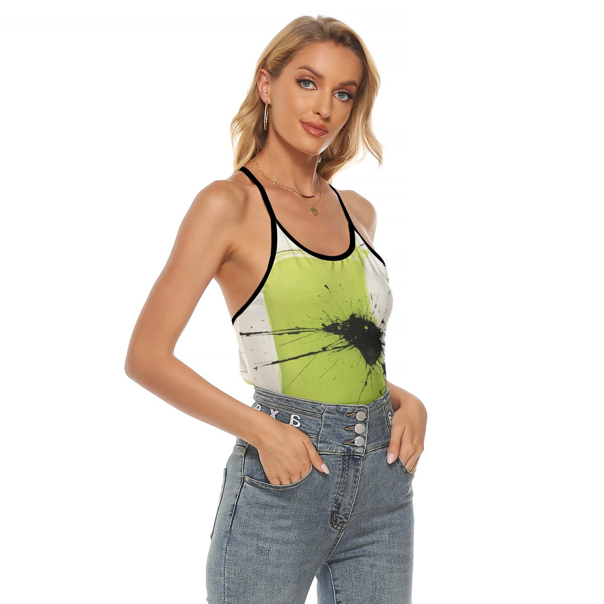 All-Over Print Women's Criss-Cross Open Back Tank Top