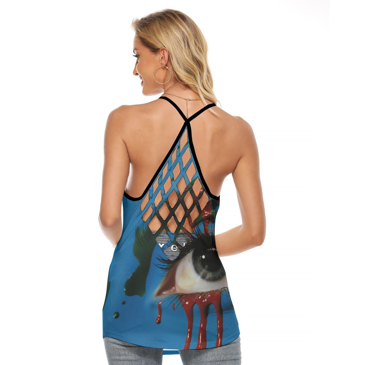 All-Over Print Women's Criss-Cross Open Back Tank Top