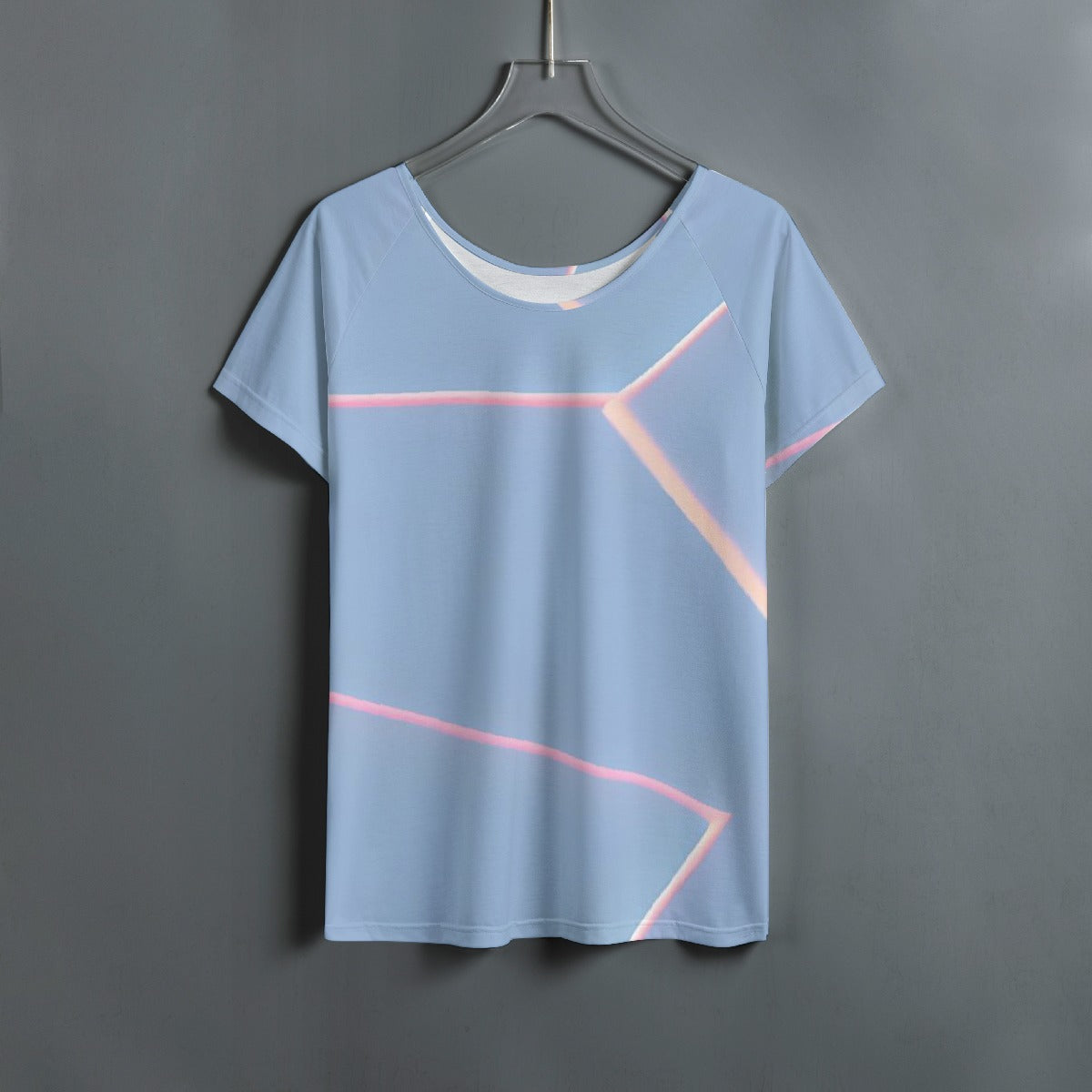 All-Over Print Women's Round Neck T-shirt With Raglan Sleeve