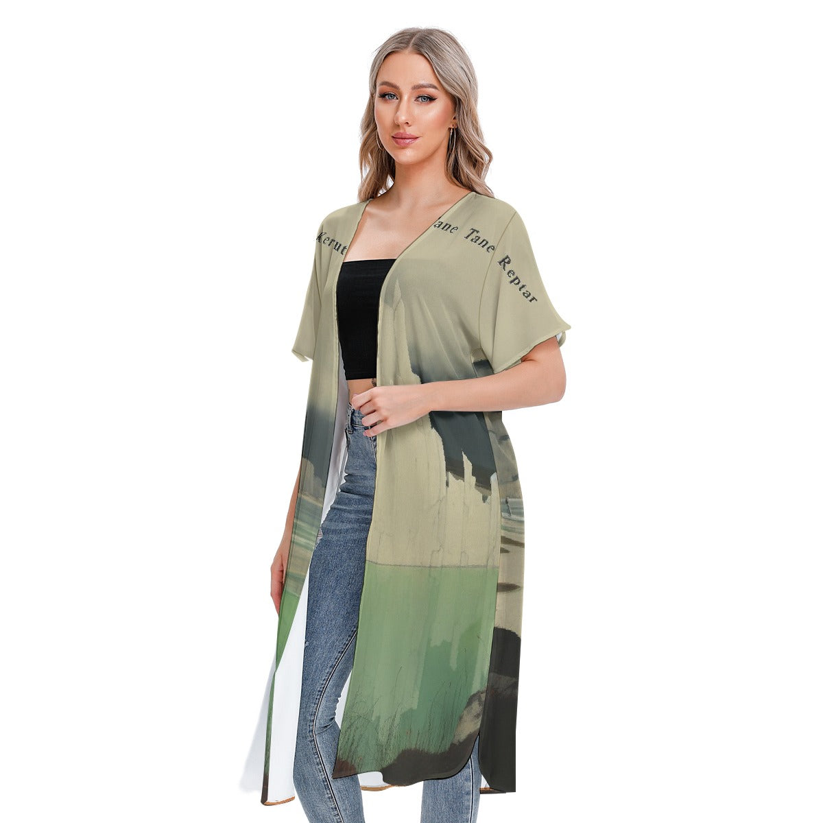 All-Over Print Women's Short Sleeve Cardigan