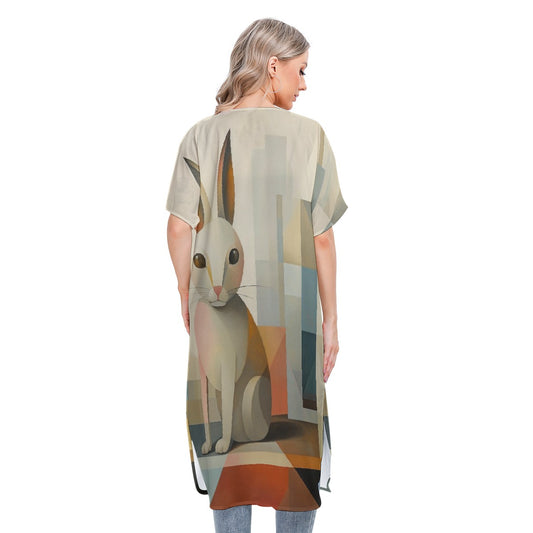 All-Over Print Women's Short Sleeve Cardigan