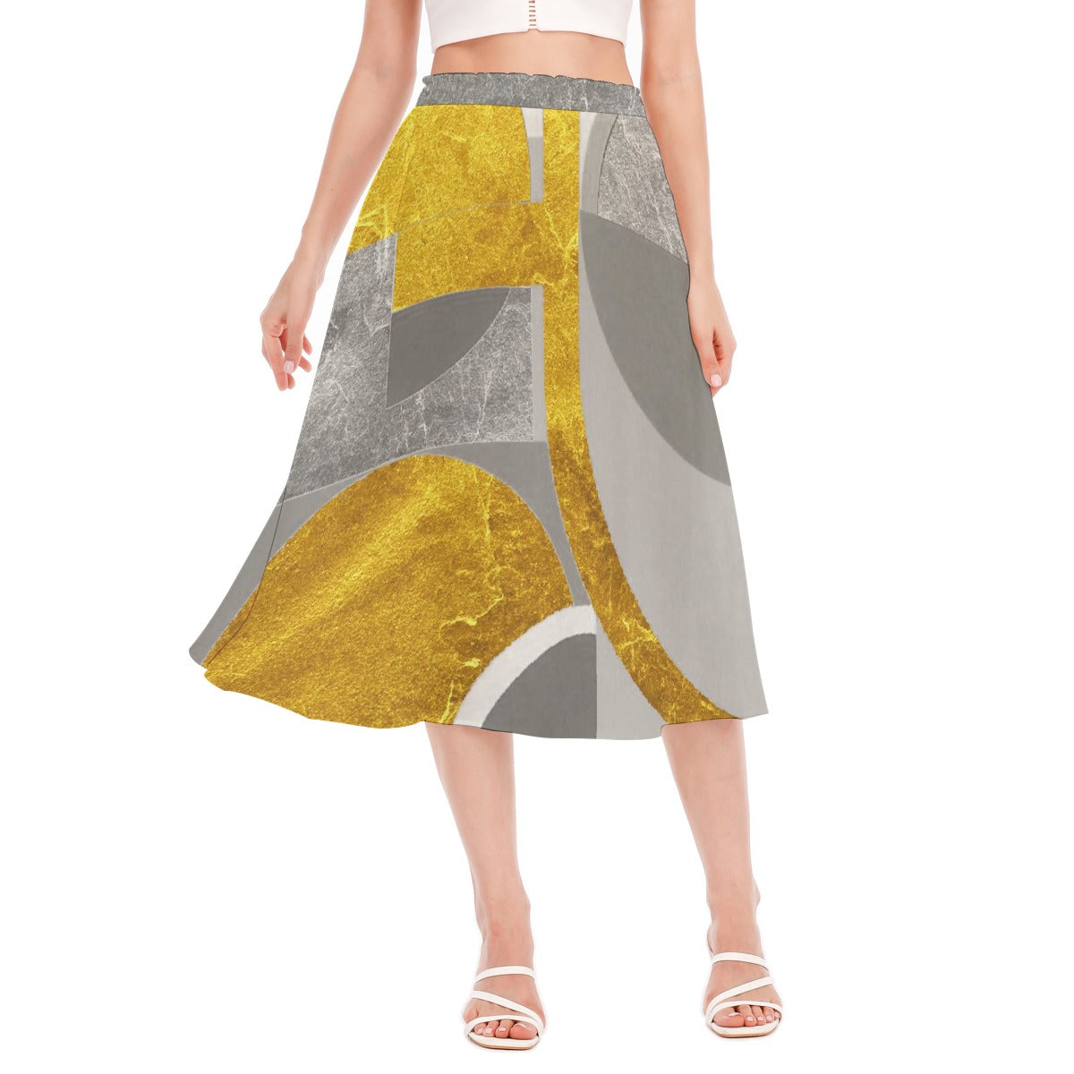 All-Over Print Women's Long Section Chiffon Skirt