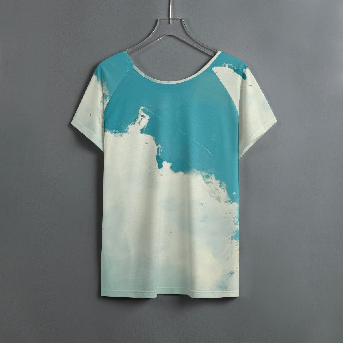 All-Over Print Women's Round Neck T-shirt With Raglan Sleeve