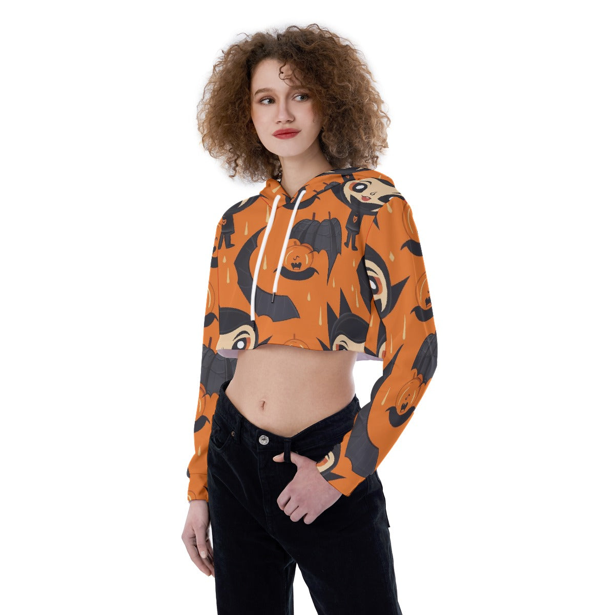 All-Over Print Women's Crop Top Hoodie