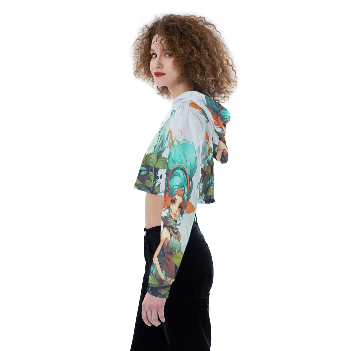 All-Over Print Women's Crop Top Hoodie