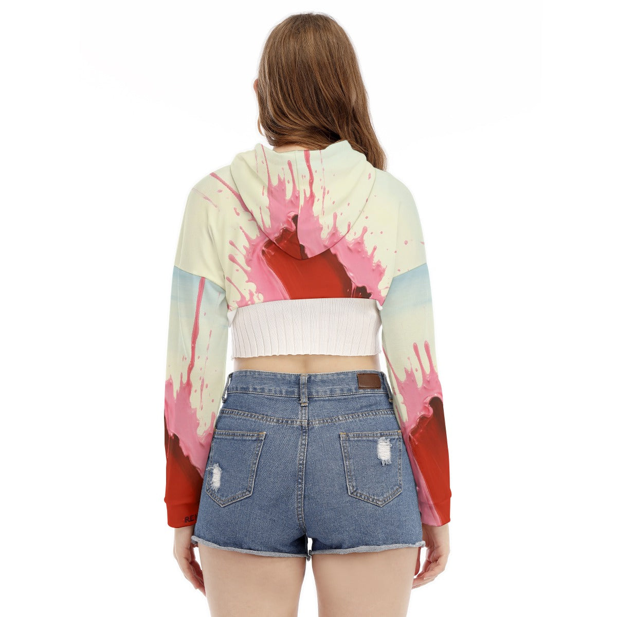 All-Over Print Women's Smock Short Hoodie With Long Sleeve