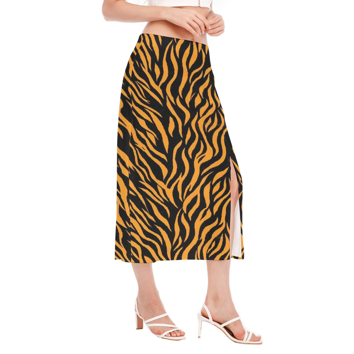 All-Over Print Women's High Slit Long Skirt
