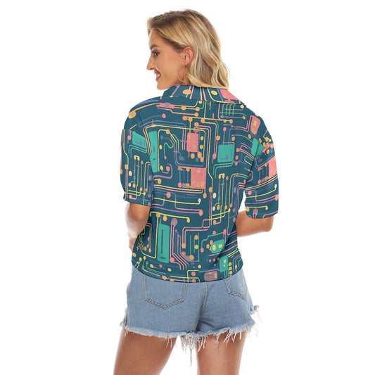 All-Over Print Women's V-neck Shirts