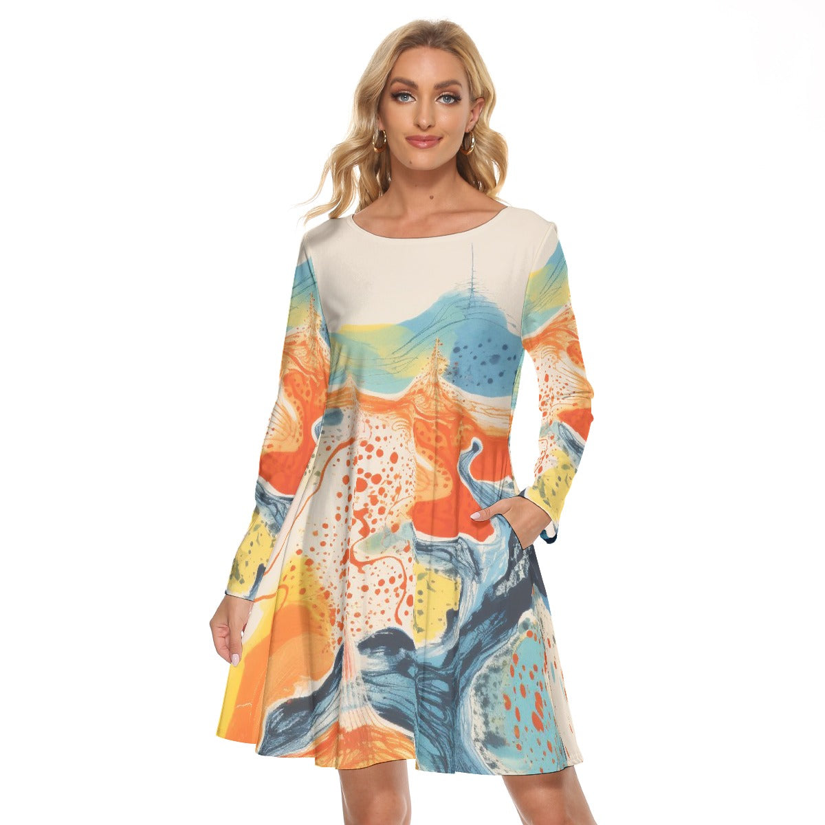 All-Over Print Women's Crew Neck Dress