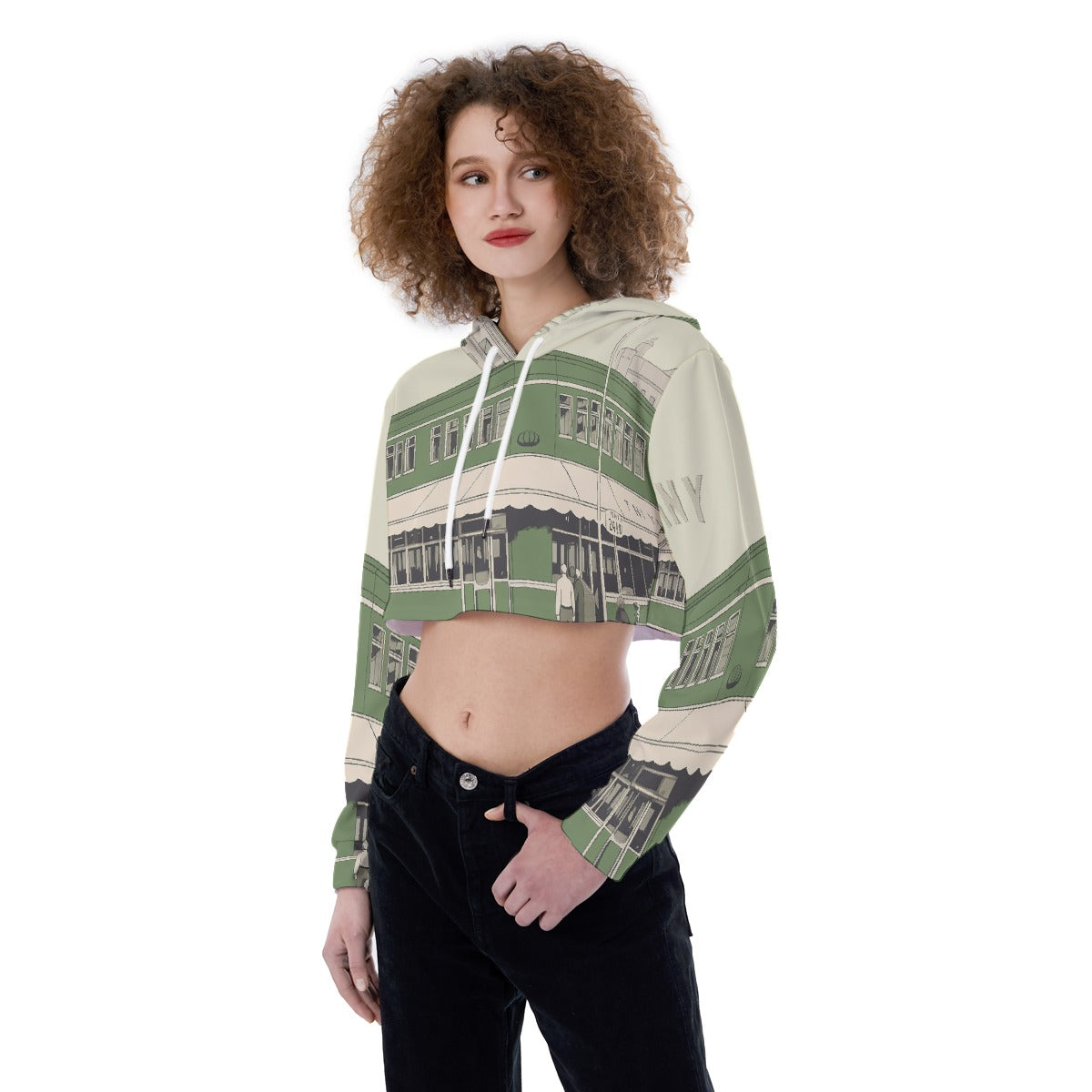 All-Over Print Women's Crop Top Hoodie