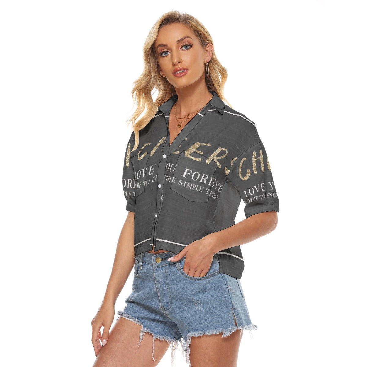 All-Over Print Women's V-neck Shirts