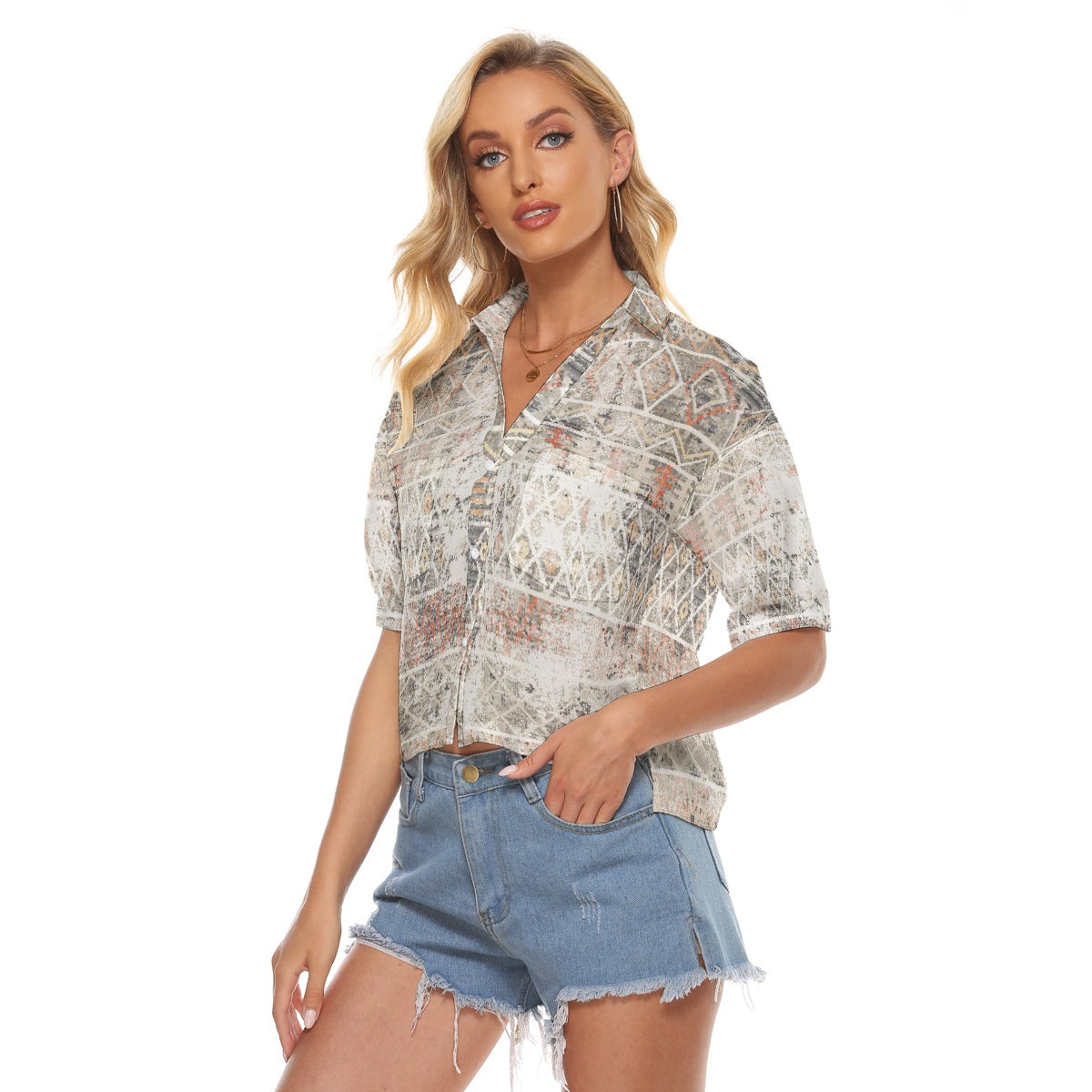All-Over Print Women's V-neck Shirts