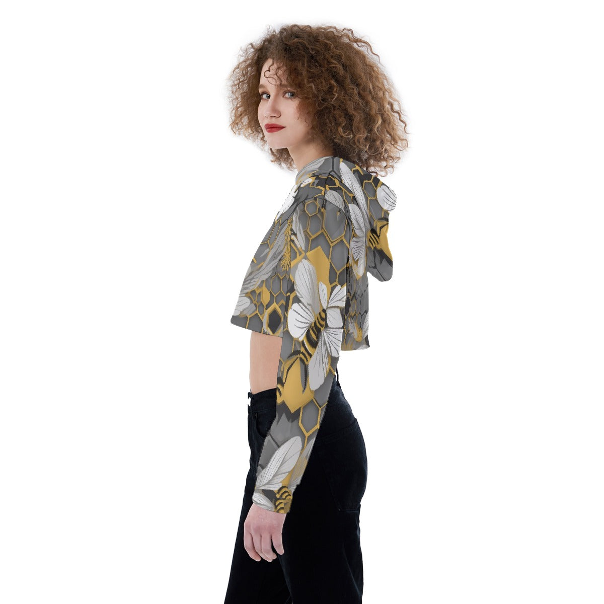 All-Over Print Women's Crop Top Hoodie
